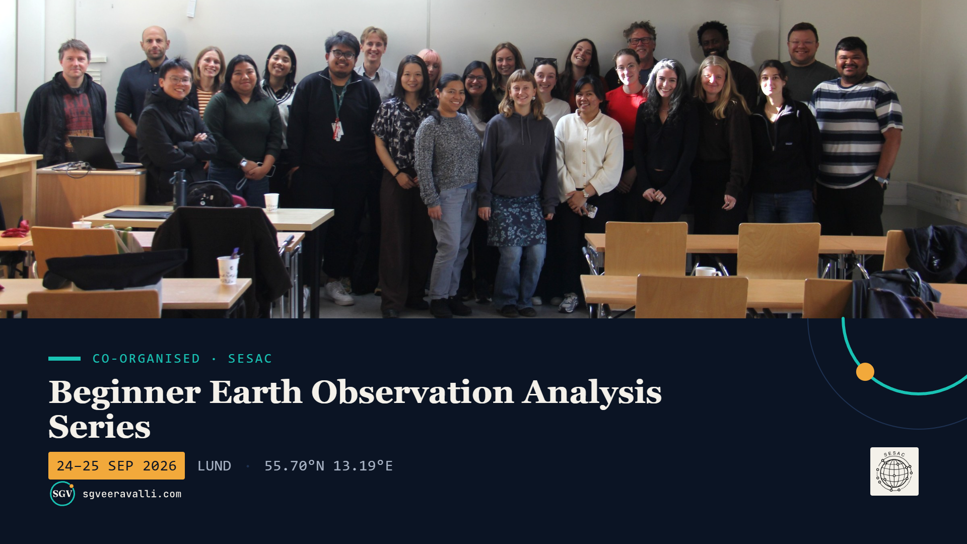 Beginner Earth Observation Analysis Series, SESAC, 24–25 September 2026, Lund